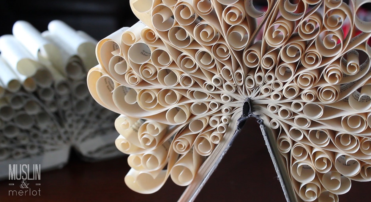 Quilled Book Art Muslin and Merlot