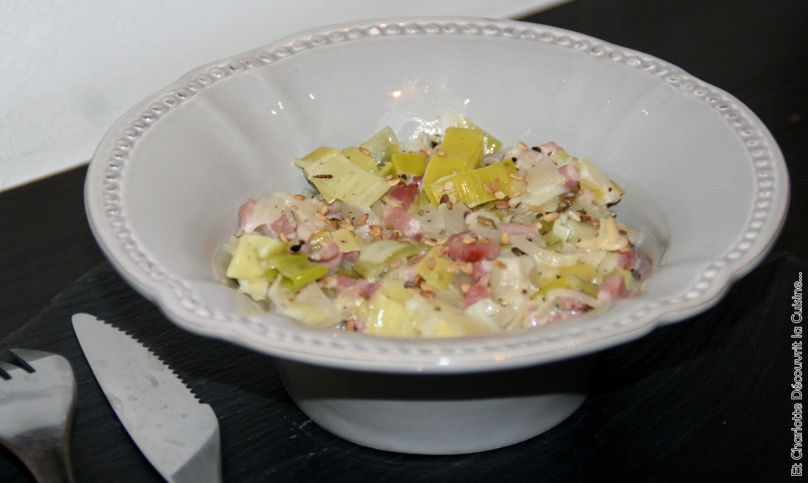 ET CHARLOTTE DÉCOUVRIT LA CUISINE... Fondue de Poireaux et Soja et ses