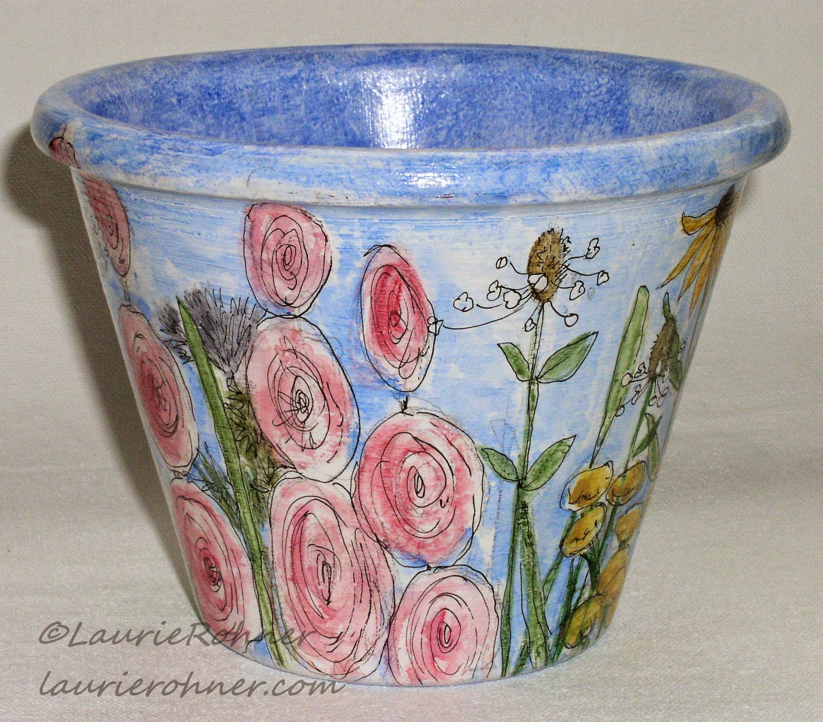  hand painted garden pots and more.