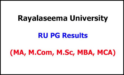 Rayalaseema University PG Examination Results Rayalaseema University PG Examination Results