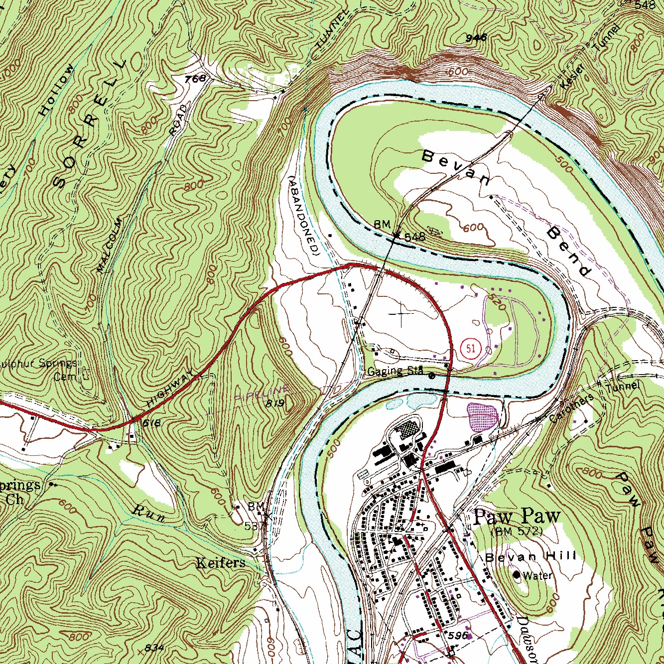 THE WINTER WAR (January 1862) Command Simulation Paw Paw Tunnel Map