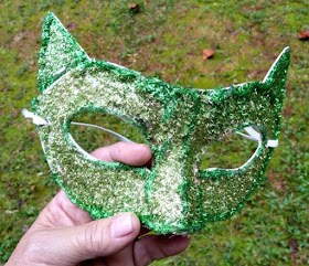 Glitter cat halloween mask