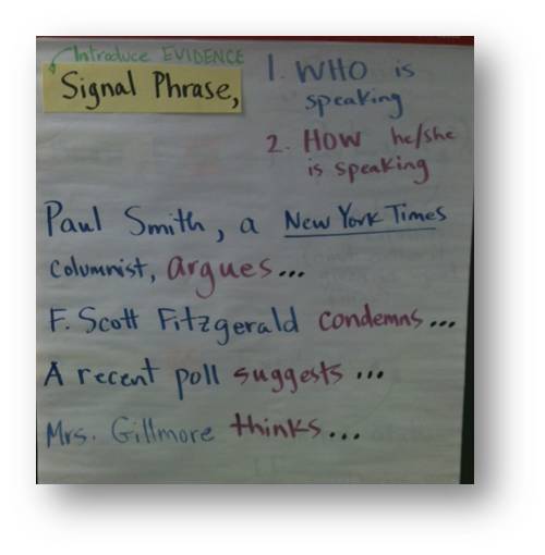 Signal Phrase Practice Worksheet