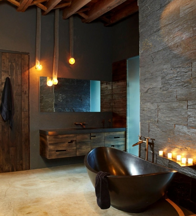 Ideas para decorar, diseñar y mejorar tu casa.: Diseños de baños rústicos