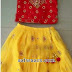 Yellow and red Mirror Work Frock
