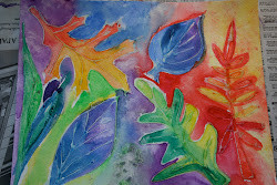 fall leaf project colorful watercolor easy projects glue pink mama leaves salt kid resist painting paintings autumn watercolour watercolors crafts