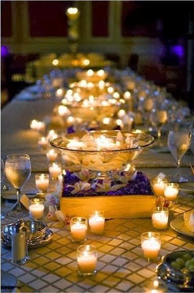Iluminación con velas.