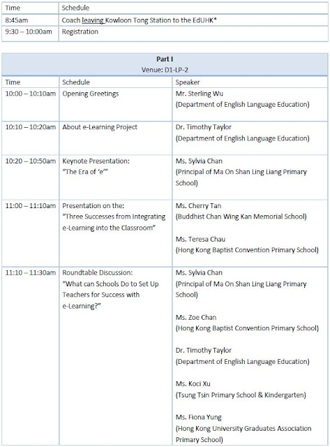 Unleashing e-Resources in English Language Learning: Roundtable Schedule