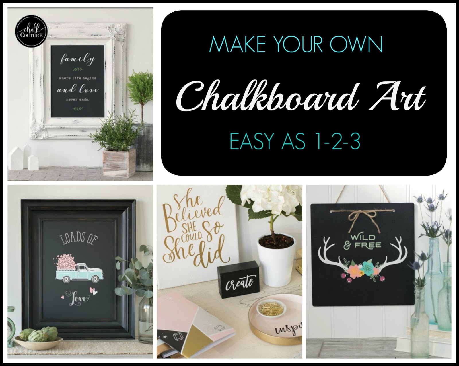 Chalkboard Art Easy as 123 Vintage, Paint and more...