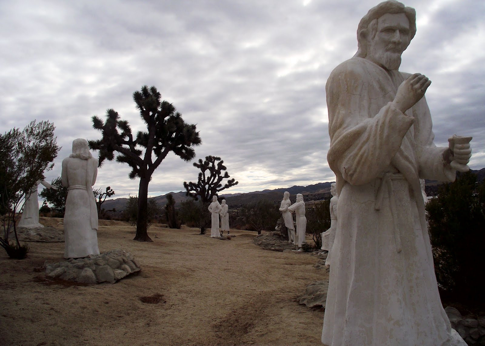 Along The Side Roads Hillside Statues, Joshua Trees and Pioneers