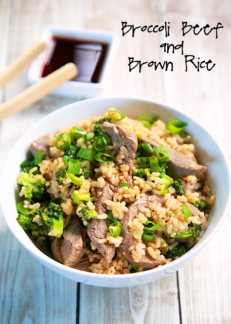 Broccoli Beef and Brown Rice - super quick weeknight meal that is ready in 15 minutes!! Everyone gobbled this up!