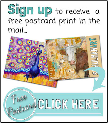 free postcard by @schulmanArt click here→ https://schulmanart.leadpages.co/free-peacock-postcard/