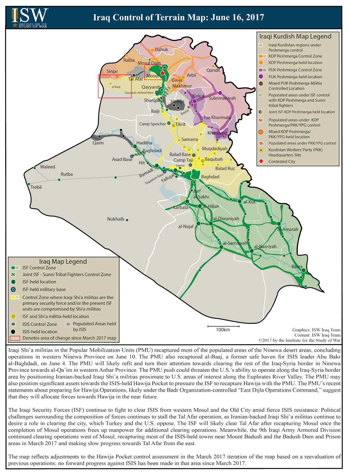 control assessment in the march 2017 iteration of the map based on a reevaluation of previous operations no forward progress against isis has been made