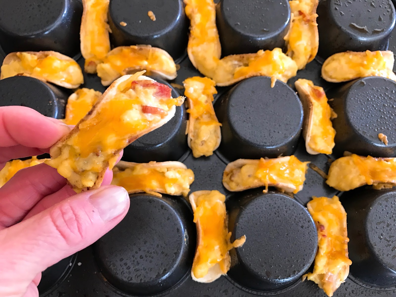 Mini Bacon, Egg and Cheese Tacos and Tostadas!