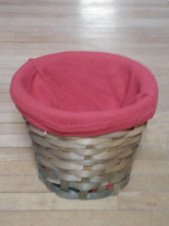 Basket lined with red cloth