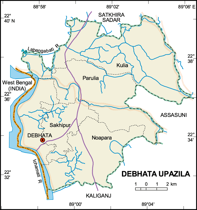 Debhata Upazila Map Satkhira District Bangladesh