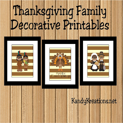 Decorate your walls with these beautiful Family Thanksgiving Printable wall decorations.  The pilgrims, the Indians, and the Thanksgiving Turkey will all wish you a Happy Thanksgiving and remind you to be grateful for all you have