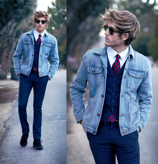 jaqueta masculina jeans clara