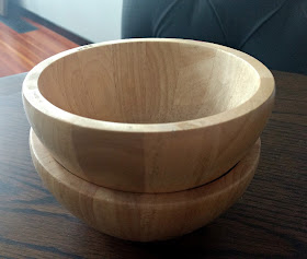 Thrift Store Wood Bowls BEFORE