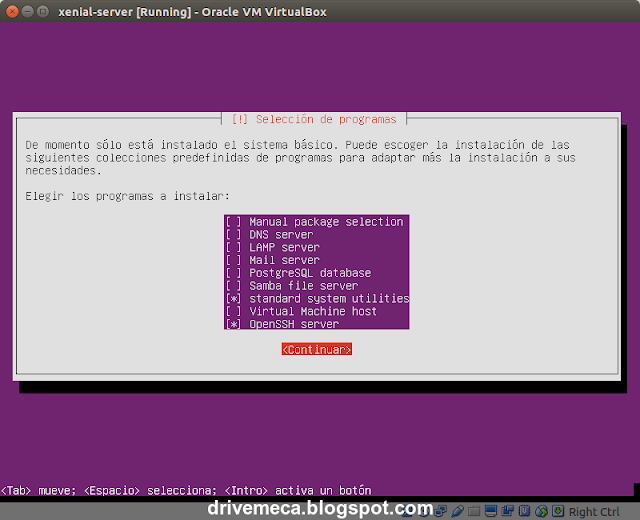 DriveMeca instalando y configurando Ubuntu Server 16.04 LTS paso a paso DriveMeca instalando y configurando Ubuntu Server 16.04 LTS paso a paso