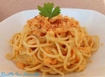 spaghetti integrali con zucca e condimento di soia