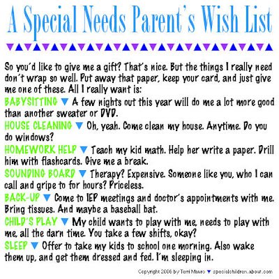special needs parents wishlist onequartermama