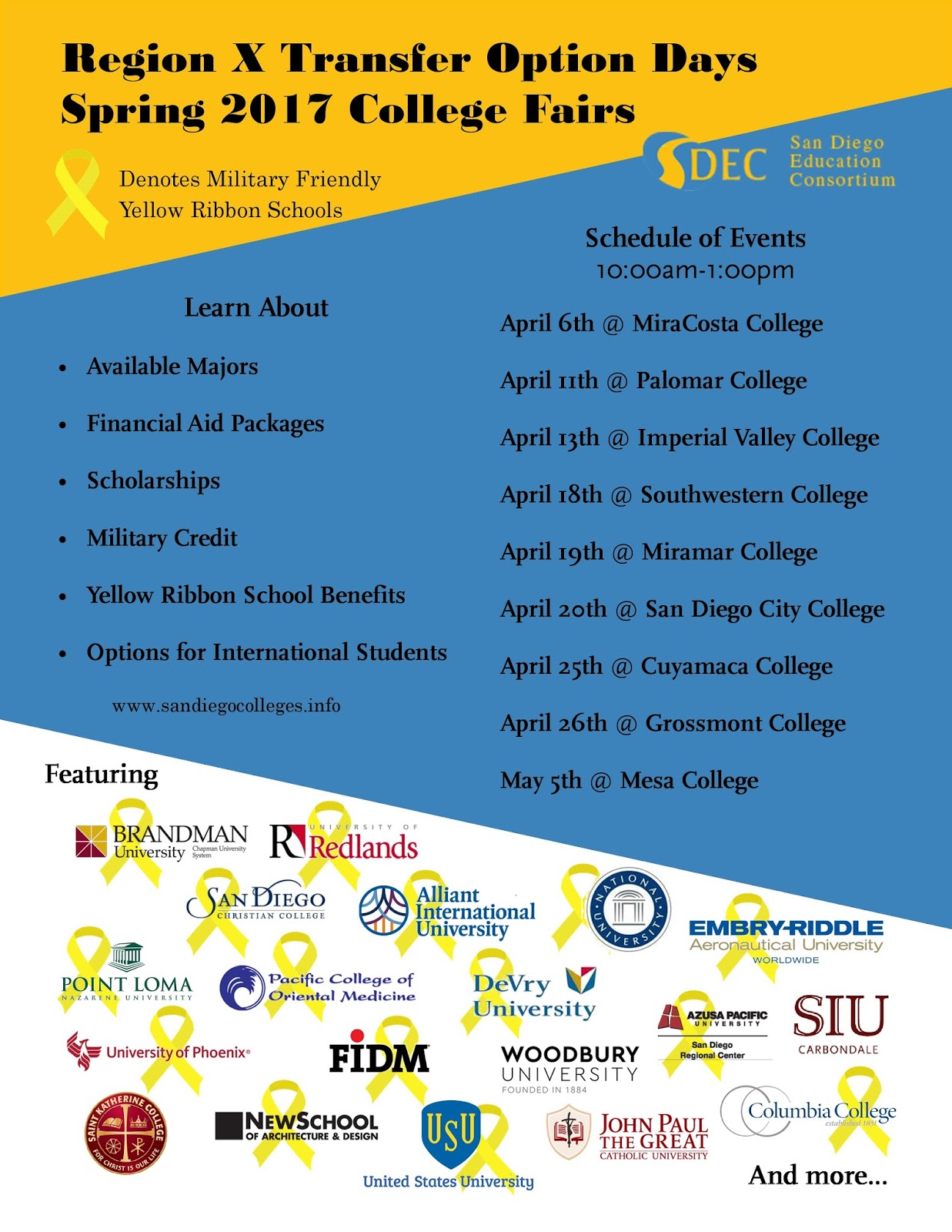 Transfer Center @ Cuyamaca College: SDEC Spring Transfer Fair
