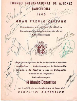 Programa del Torneo Internacional de Ajedrez Barcelona 1946