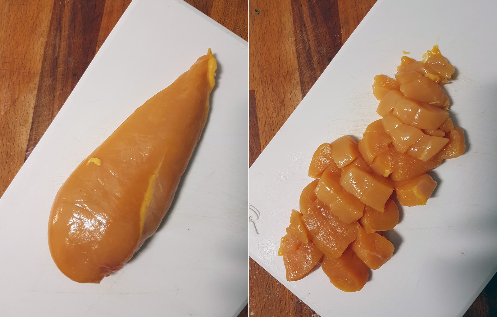 Arroz basmati con leche de coco al curry, pollo y calabacín El