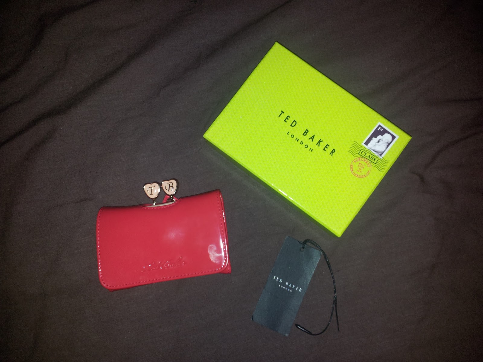 LuckyPretty Ted Baker Patent Leather Rocksy Enamel Heart Purse