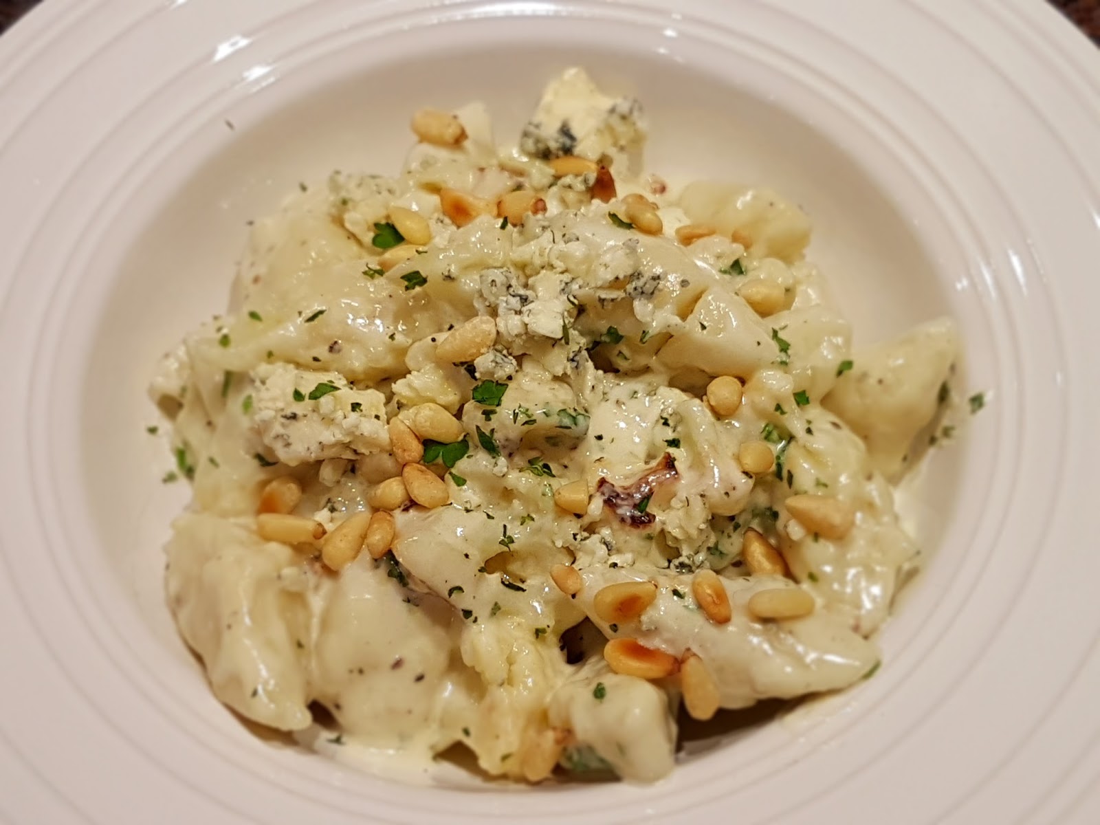 Almost Wasted Gnocchi with Cauliflower in a Blue Cheese Cream Sauce