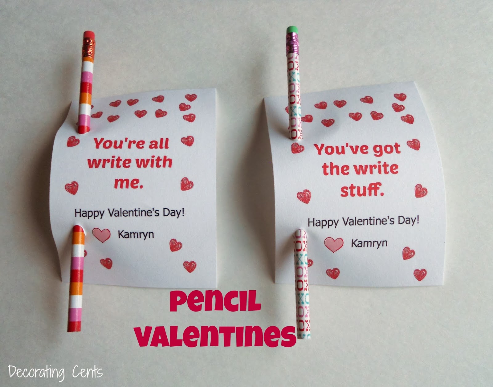 Pencil Valentines