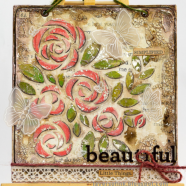 Layers of ink - Roses Mixed Media Panel Tutorial by Anna-Karin Evaldsson. Layers of ink - Roses Mixed Media Panel Tutorial by Anna-Karin Evaldsson. With SSS Blossoms and Butterflies.