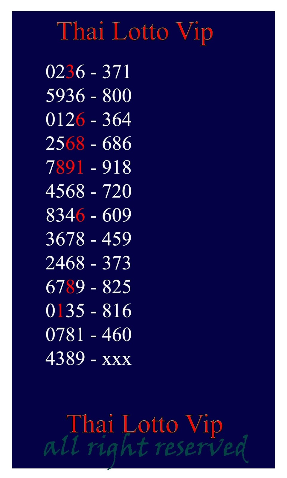 Thai Lotto Vip: T L V