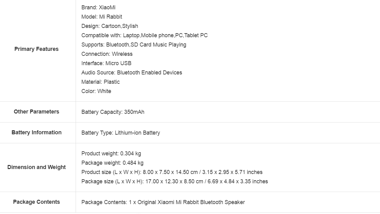 xiaomi rabbit speaker