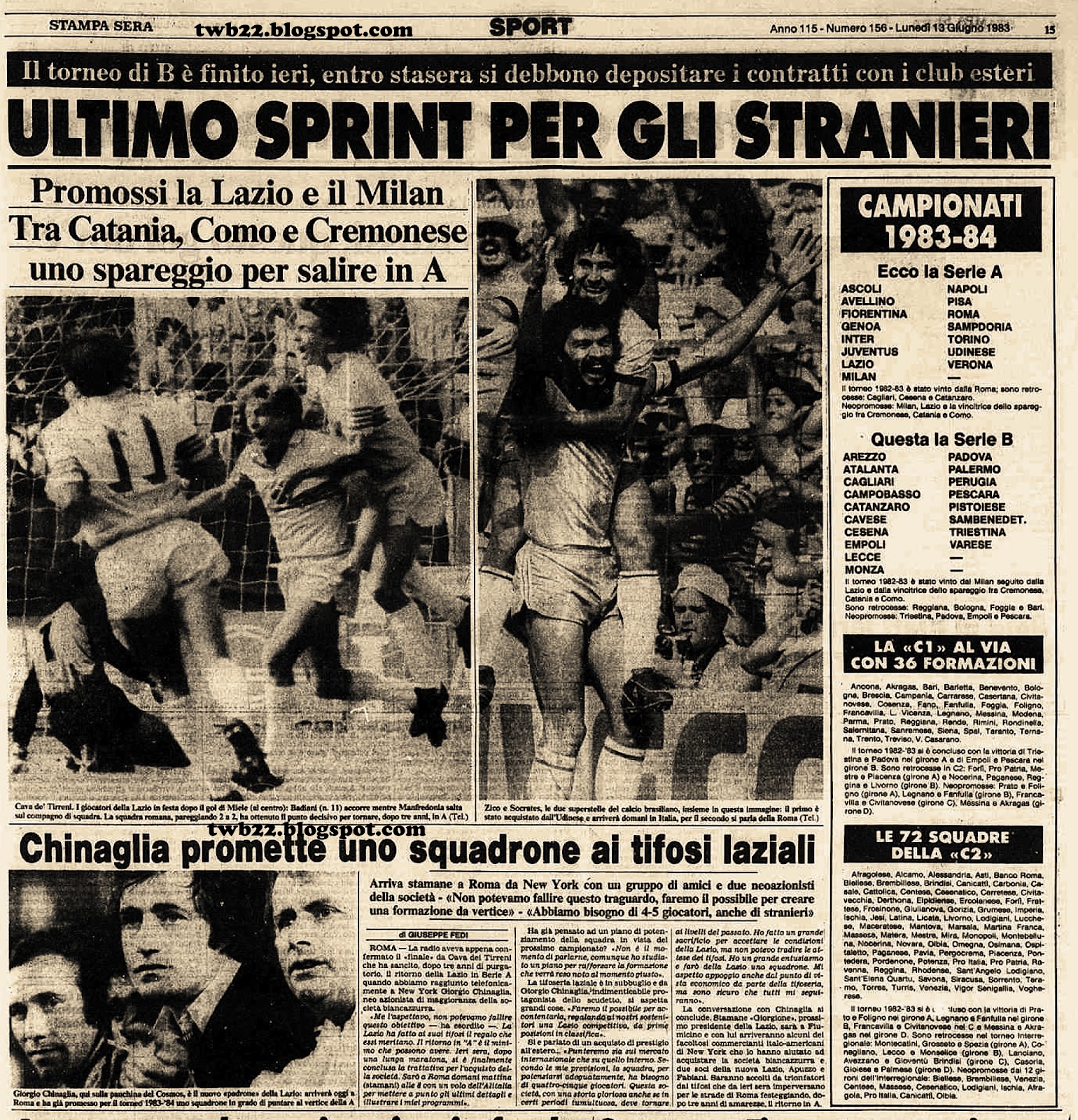 TWB22 Milan AC Serie B Stagione 1982 1983