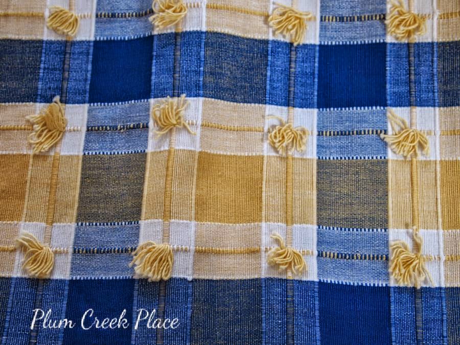 Yellow and blue fabric