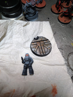 Work in progress picture of the model Working on the face