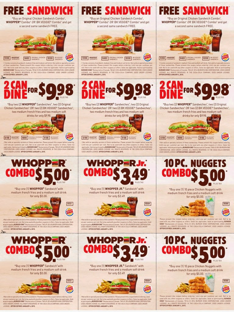 Free Printable Coupons: Burger King Coupons
