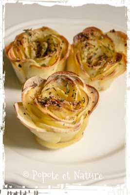 Pommes de terre sarladaises en forme de fleurs © Popote et Nature