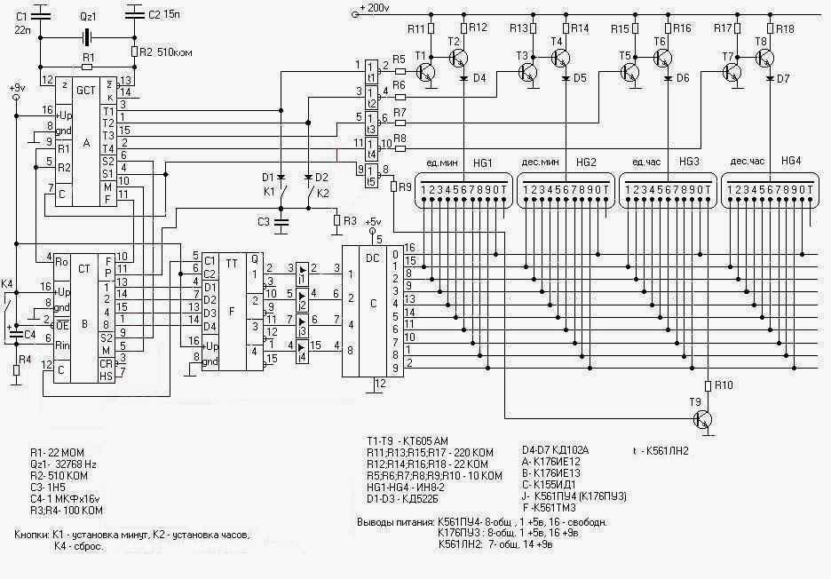 ин12 индикатор распиновка. ин часы схема. схема включения газоразрядного индикатора. схема часов на лампах ин 12. схема включения газоразрядного индикатора.