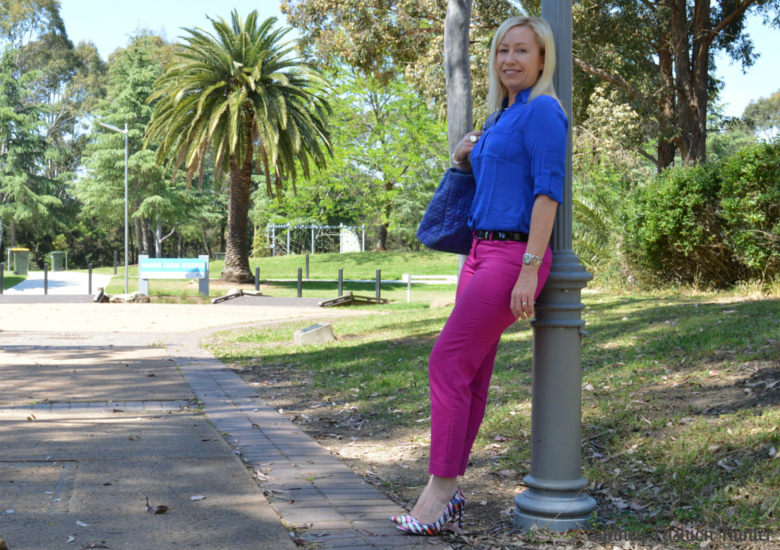 Sydney Fashion Hunter - Fresh Fashion Forum #3 - Be Bold - Hot Pink Pants + Cobalt Shirt
