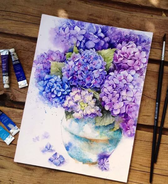 Beauty Flowers In Watercolor Paintings 