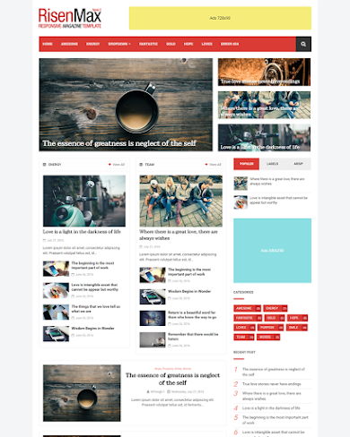 RisenMax - Magazine Template for Blogger, Mobile and SEO Friendly