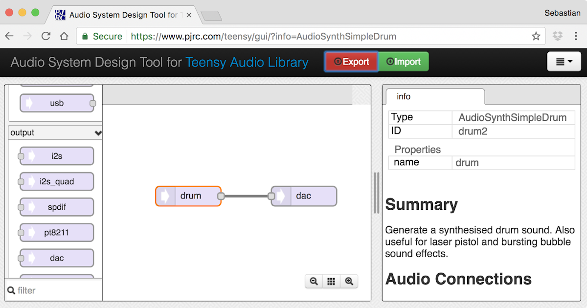 littlescale Teensy Audio Library Drum Synth Editor Patch