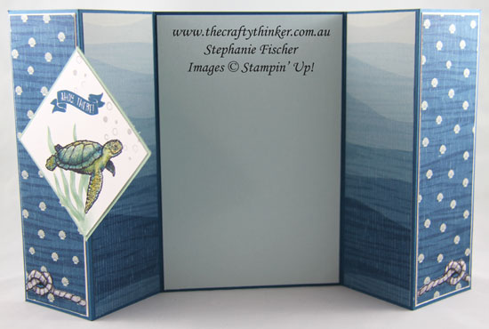Double Gate Fold, Masculine Card, From Land To Sea, Seaside Shore, Stampin Up Australia Demonstrator, Stephanie Fischer, Sydney NSW, Fun Fold, #thecraftythinker