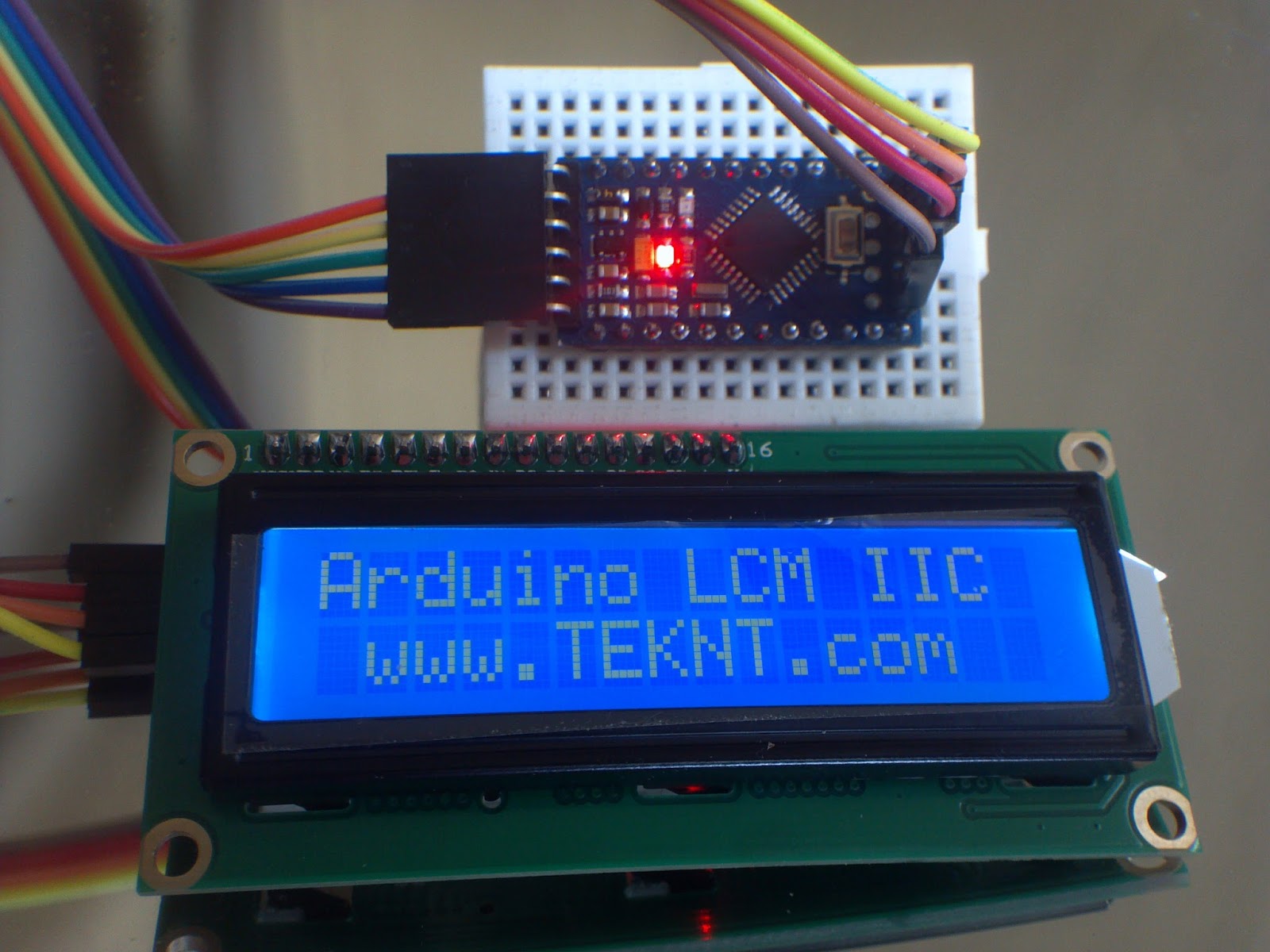 Arduino mini Pro I2C 16x2 LCD