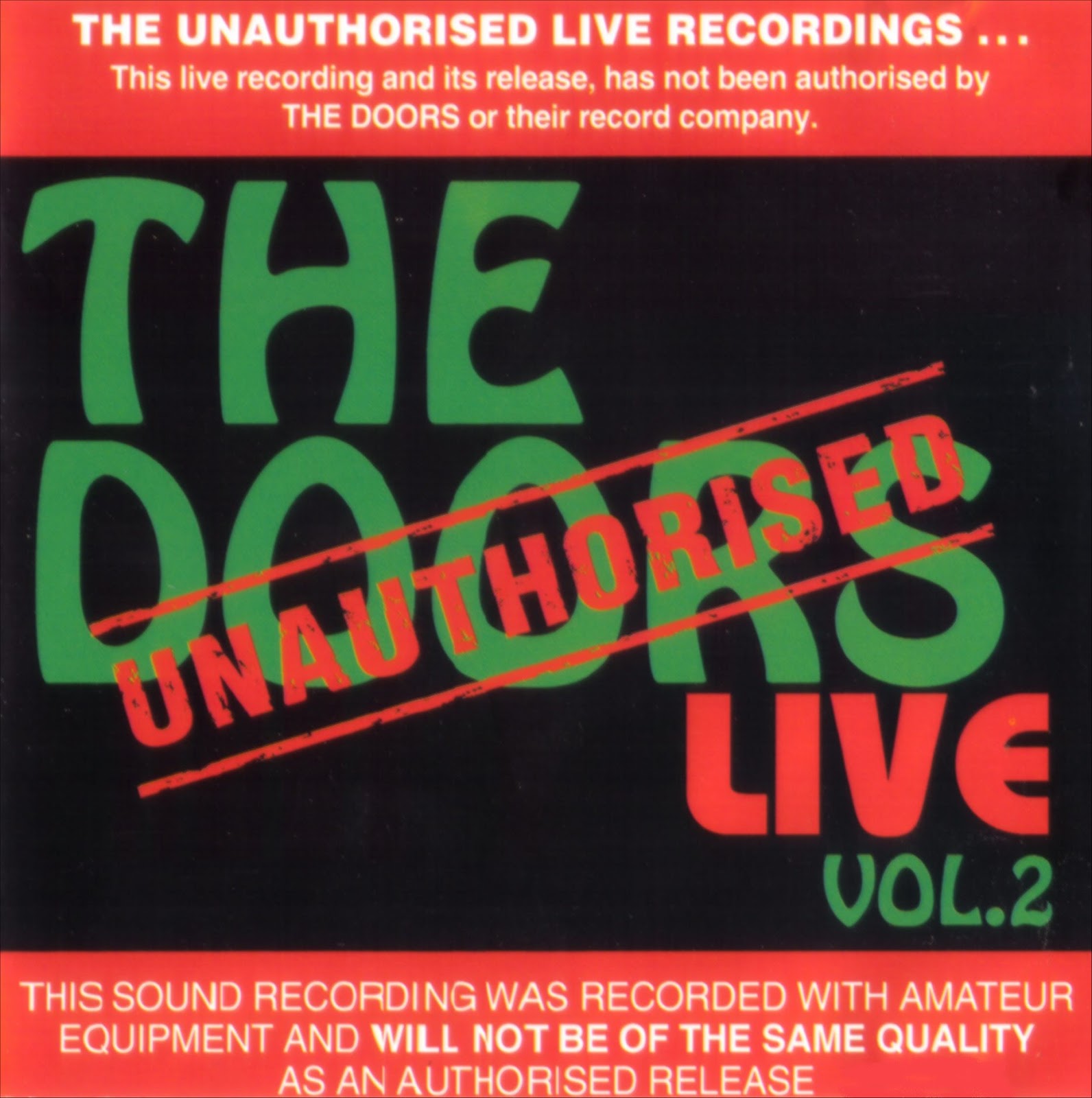 Rock On Vinyl The Doors Unauthorised Live Vol 2 (1993) Bootleg