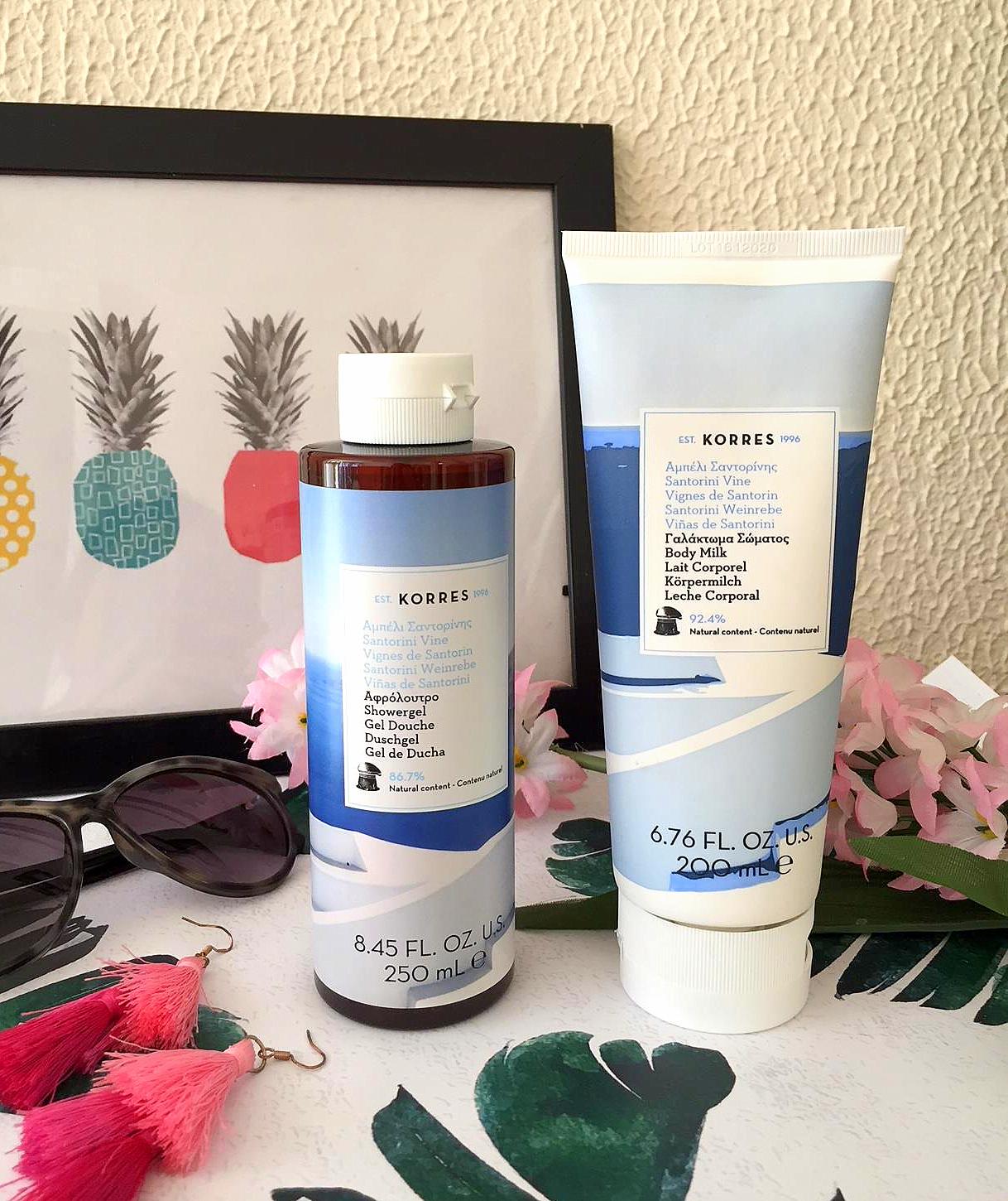 Korres Santorini Vine Shower Gel & Body Cream Pink Daisy Loves