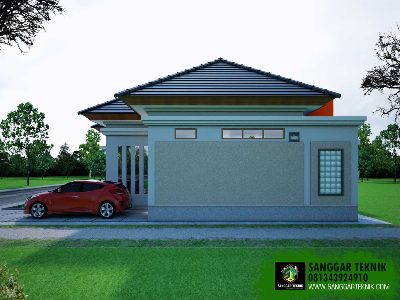 GAMBAR RUMAH BALI MODERN 1 LANTAI 12 x 15 | SANGGAR TEKNIK